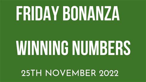 winning numbers for friday bonanza|Friday Bonanza .